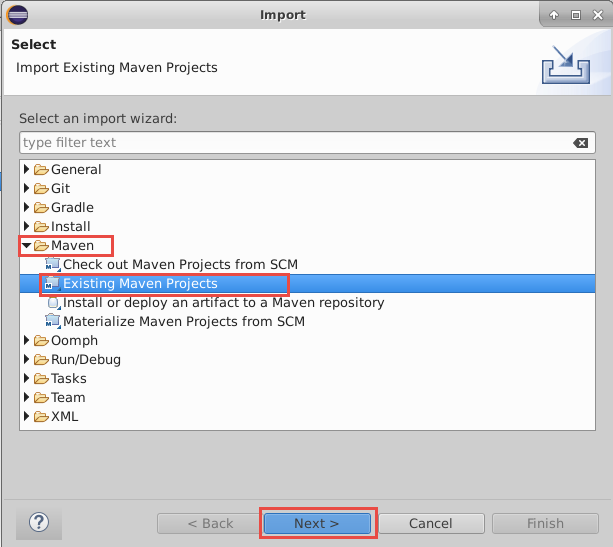 Import the Maven project